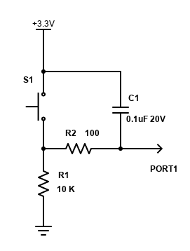 Switch with Pull Down Resistor and Capacitor