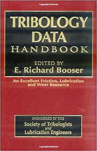 Tribology Data Handbook Edited by E. Richard Booser